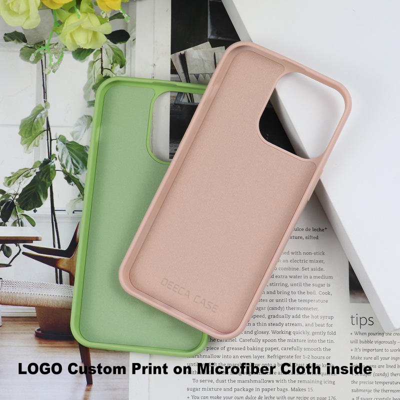 Silicone Case for iPhone 15 Laser Custom Logo Mobile Phone Case Rubber TPU for iPhone 13 14 Max Case Cover Silicone Microfiber