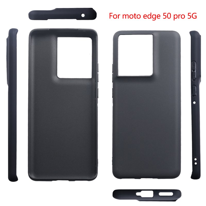 Phone Case for Motorola Moto Edge 50 Pro 5G Black Matte Soft Silicone Protective Cover