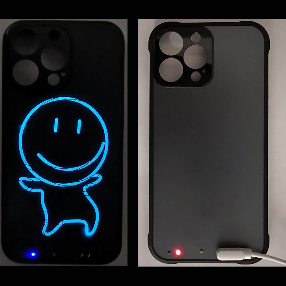 2024 Hot Flashing Phone case Glowing LED Flashing Luminous Mobile Phone Case sound active Voice Control LED Flashing phonecase