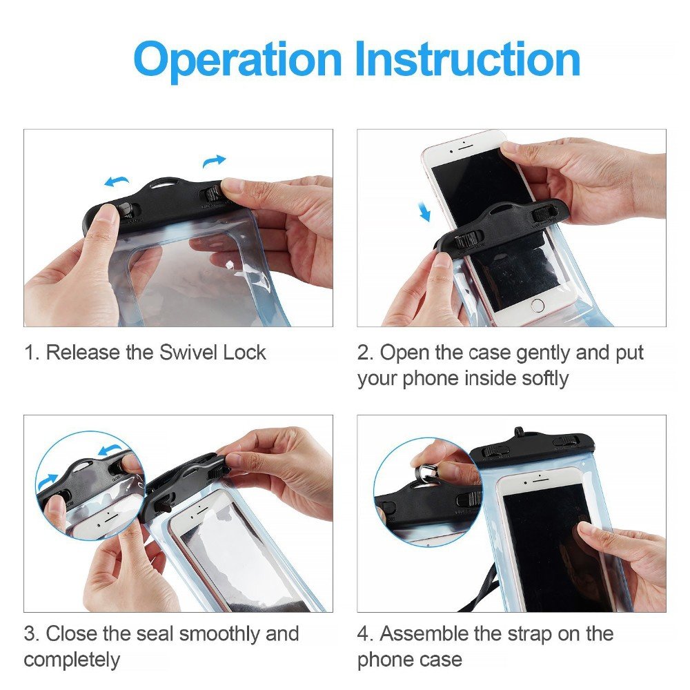2020 runseedra floating air bag waterproof swimming bag mobile phone bag mobile phone case for swimming diving surfing beach use