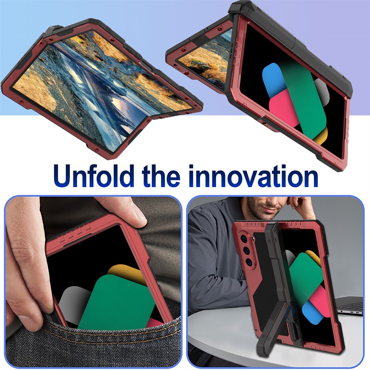Full Protection Rugged Shockproof Phone Cases For Samsung Galaxy Z Fold 6 Mobile Phone Case