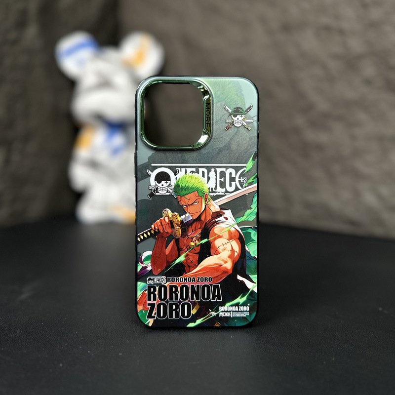 Cartoon Dragon Ball One Piece Luffy Zoro Anime phone case for iPhone 11 12 13 14 15 promax color silver phone accessories