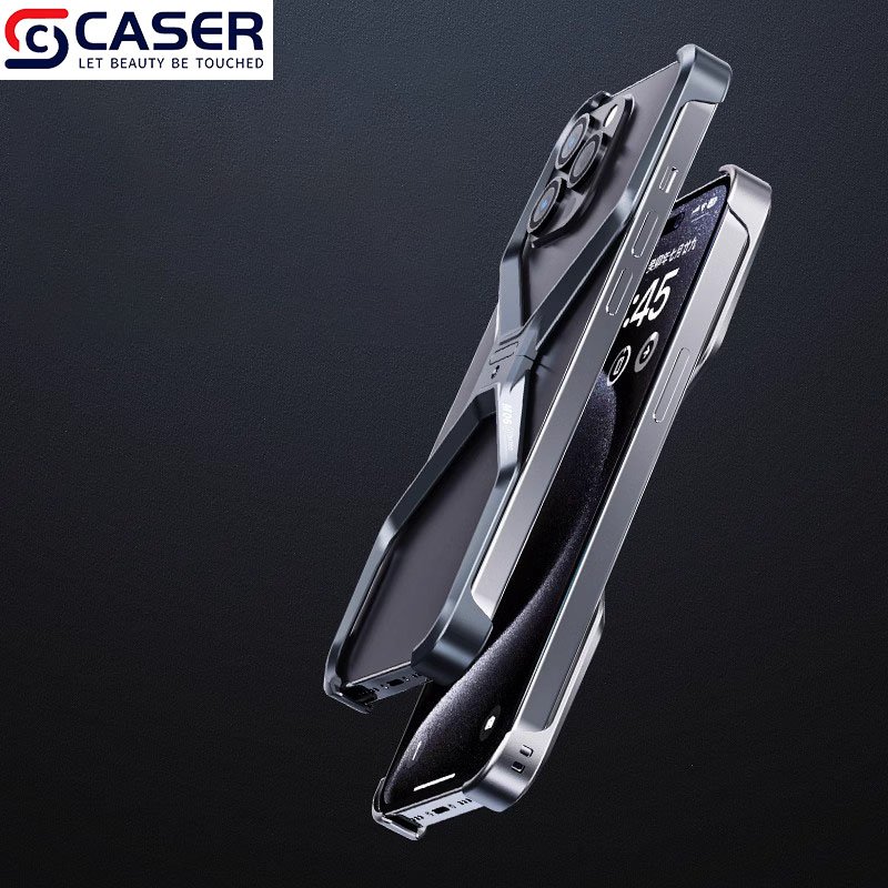 Luxury Irregular Armored Detachable Alloy Hollow Mobile Phone Case Aluminum Light Anti Heat Phone Shell For Iphone 15 16 pro max
