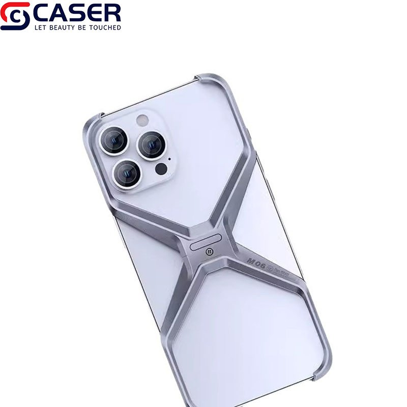 Luxury Irregular Armored Detachable Alloy Hollow Mobile Phone Case Aluminum Light Anti Heat Phone Shell For Iphone 15 16 pro max