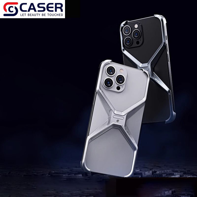 Luxury Irregular Armored Detachable Alloy Hollow Mobile Phone Case Aluminum Light Anti Heat Phone Shell For Iphone 15 16 pro max