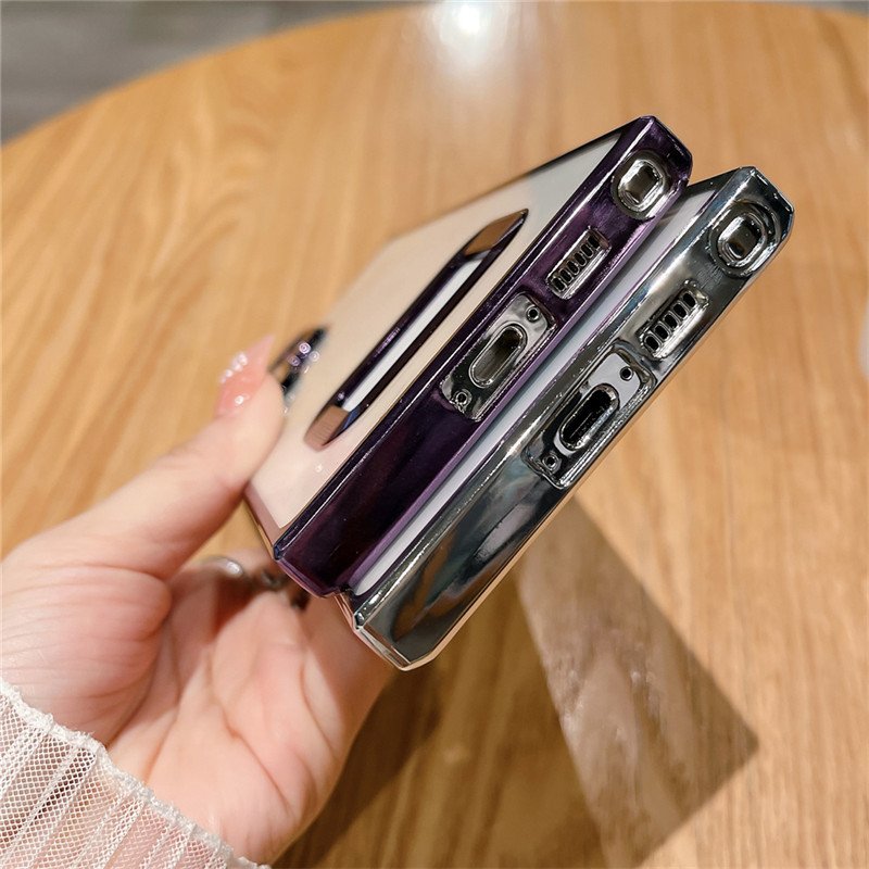 Plating Clear Logo Hole Phone Cover Case For Samsung S24 A54 A53 A52S S23 Ultra Plus S22 Ultra S21 S20 FE A13 A33 A32