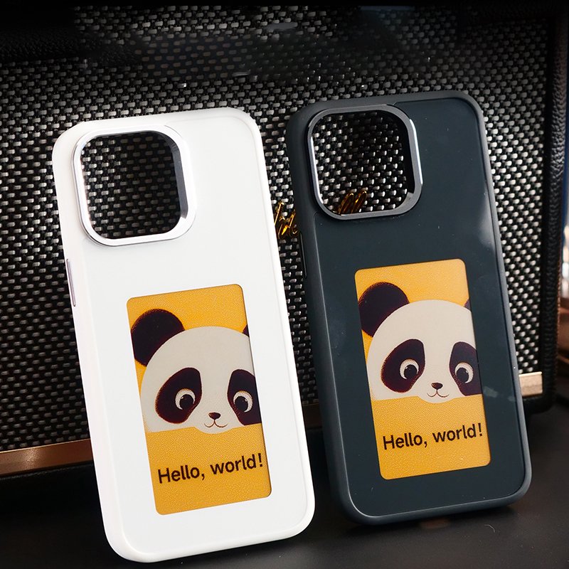 Luxury NFC smart E ink screen Display More colorful mobile phone case cover With Holder for iphone 13 14 15 16 Pro max DIY cases