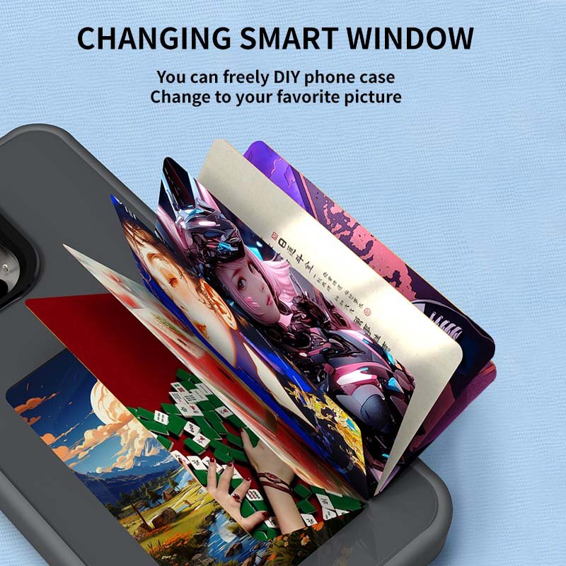 Luxury NFC smart E ink screen Display More colorful mobile phone case cover With Holder for iphone 13 14 15 16 Pro max DIY cases