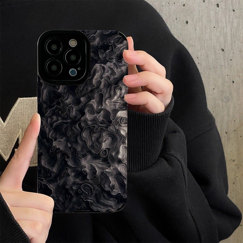 USLION Ink Pattern Style Mobile Phone Case Phone Cover TPU Cell Phone Back Protective Case for iP 14/13/12/11 Pro Max