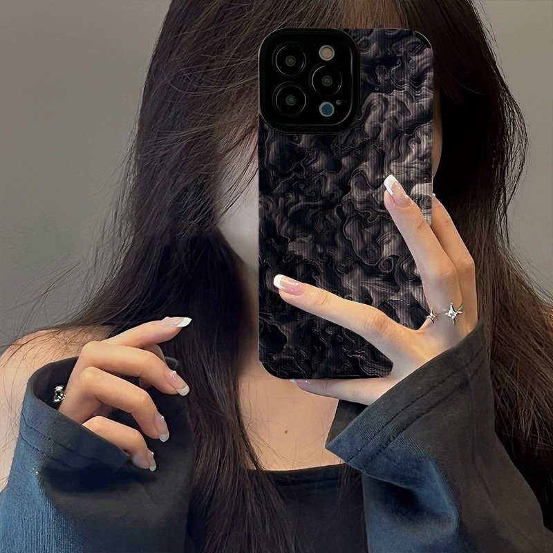 USLION Ink Pattern Style Mobile Phone Case Phone Cover TPU Cell Phone Back Protective Case for iP 14/13/12/11 Pro Max
