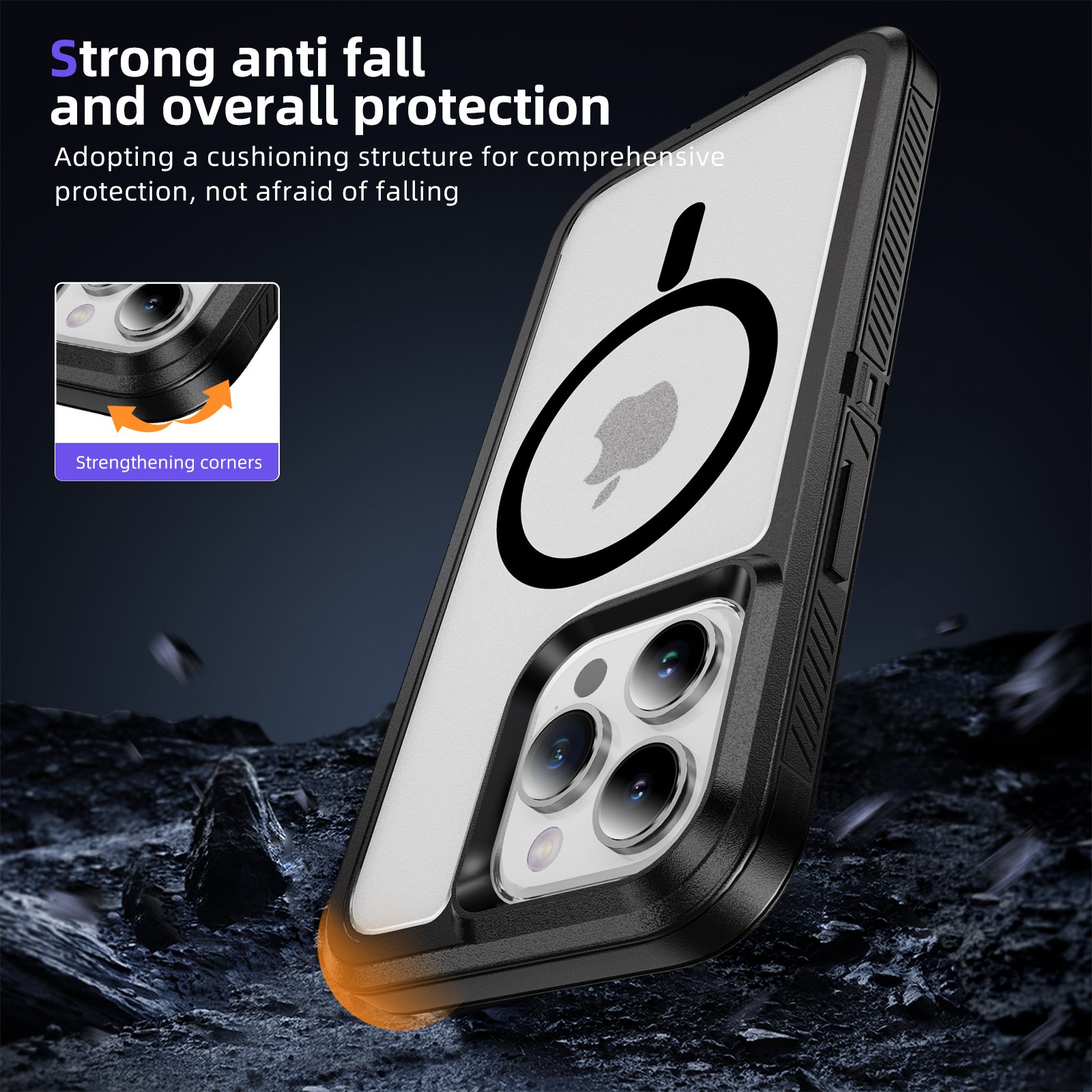 HYTO Magnetic Case For iPhone 16 Pro Max 15 Shockproof Heavy Duty Rugged Mobile Phone Case Cover