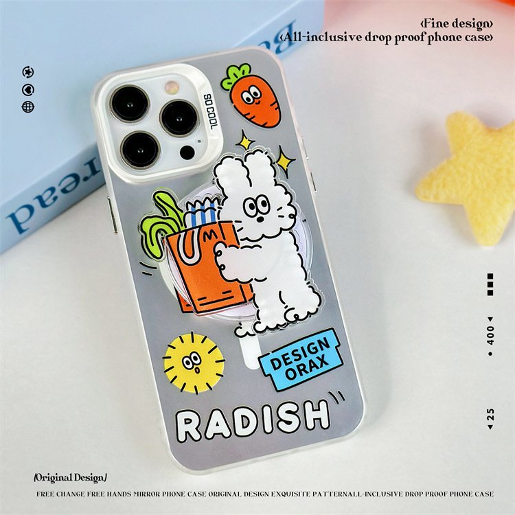 Magnetic Cute Mobile Phone Case Magnet Phone Holder Grip Stand Set For iPhone 15 14 13 12 11 XS XR 78 Plus Custom Design