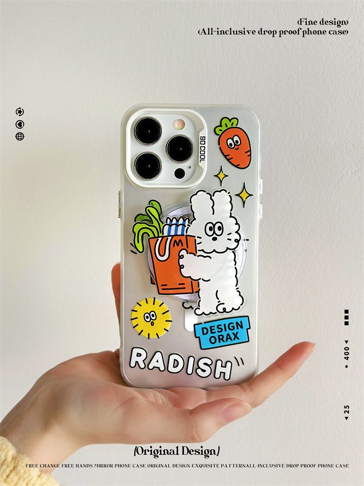 Magnetic Cute Mobile Phone Case Magnet Phone Holder Grip Stand Set For iPhone 15 14 13 12 11 XS XR 78 Plus Custom Design
