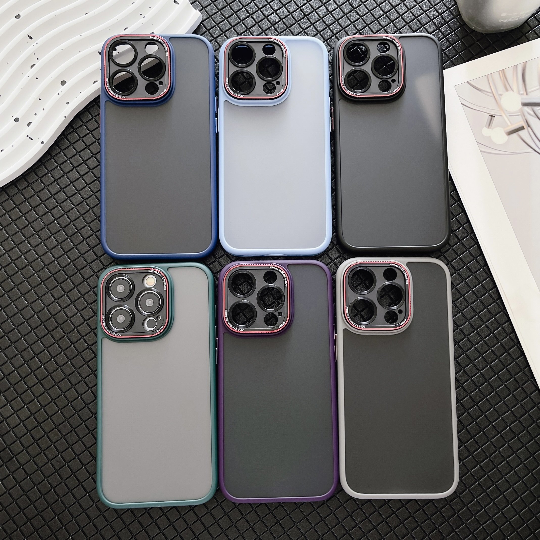 Luxury Mobile Phone Cases in Candy Color Waterproof and Shockproof With Lai-ca Lens Frame for iPhone 16 15 14 13 12 Pro Max Plus