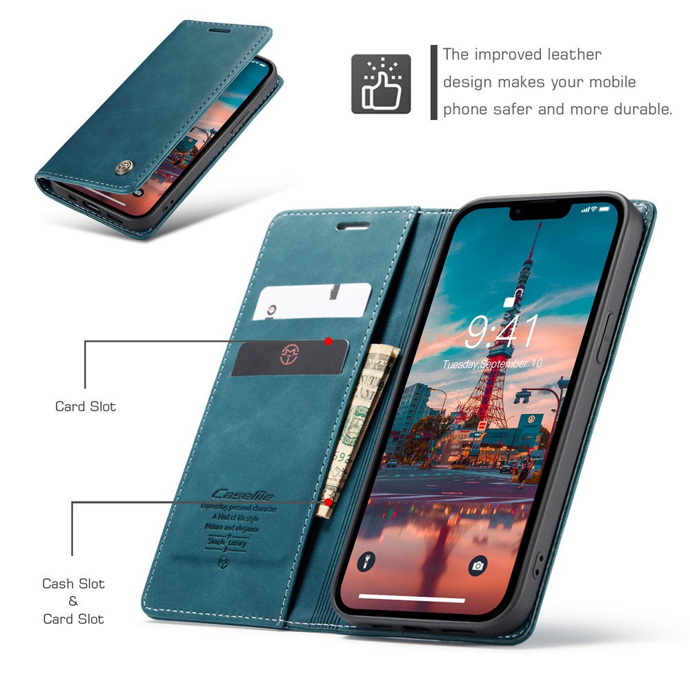 For iPhone 15 Pro Max Flip Phone Case PU Leather with Wallet Card Holder and Stand Multi-functional Drop-proof Cell Phone Case
