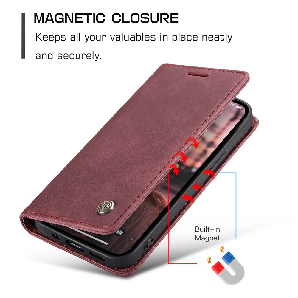 For iPhone 15 Pro Max Flip Phone Case PU Leather with Wallet Card Holder and Stand Multi-functional Drop-proof Cell Phone Case