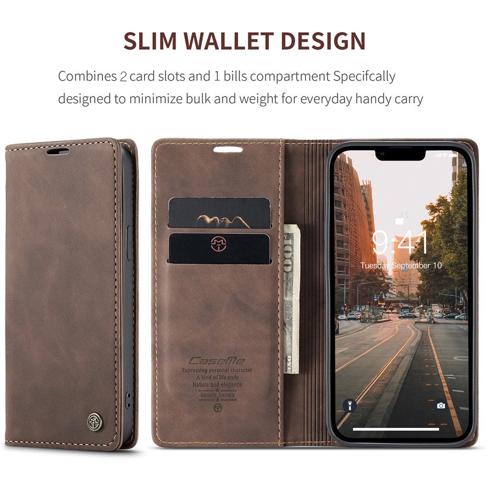 For iPhone 15 Pro Max Flip Phone Case PU Leather with Wallet Card Holder and Stand Multi-functional Drop-proof Cell Phone Case