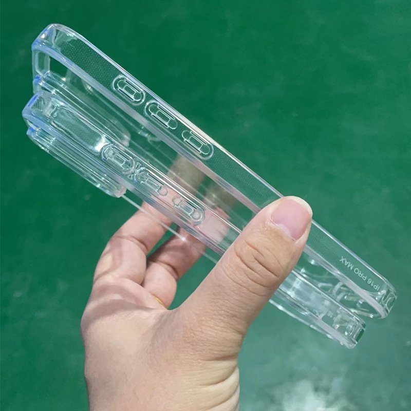 Suitable for iPhone 16 flat transparent acrylic mobile phone case airbag anti-fall two-in-one protective cover