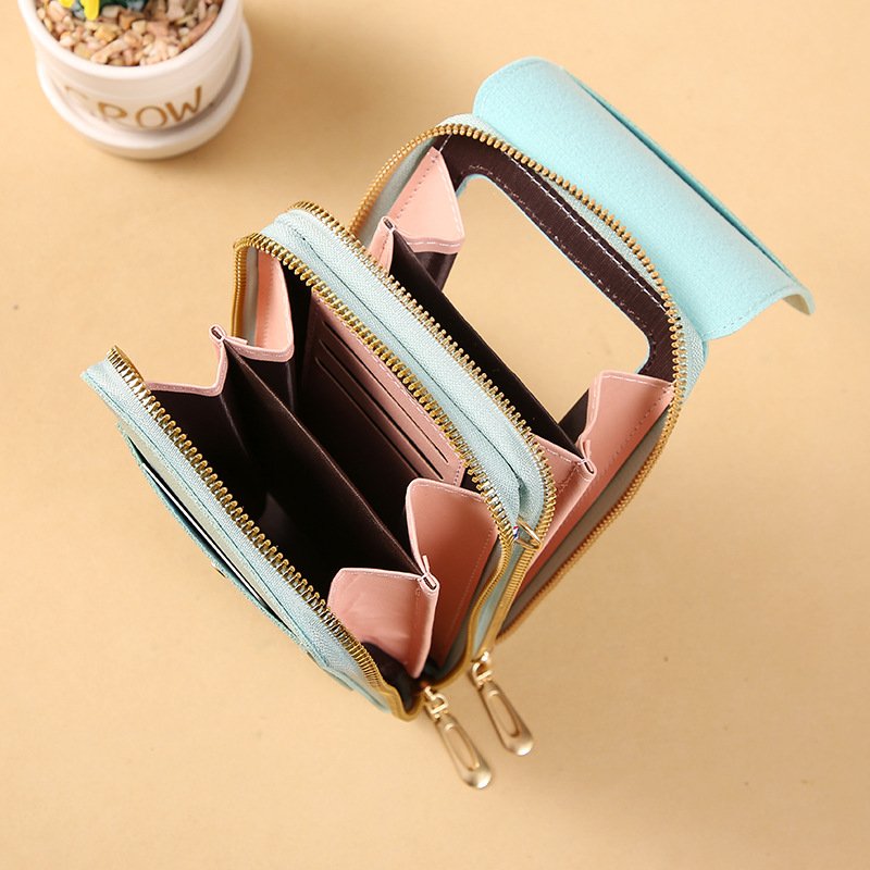Multifunctional Phone Bag Twill PU Ladies Wallet Large Capacity Travel Wallet For Smartphones Below 6.5 Inches iphone Samsung
