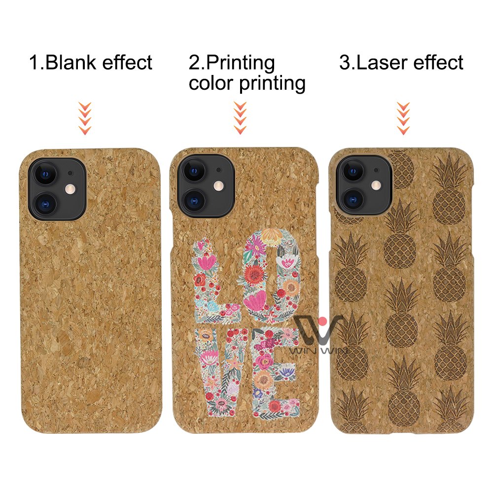 Eco-friendly Blank Cork Wood Cover Soft Mobile Phone Bags & Cases For iPhone 14 Pro Max 13 Mobile Case