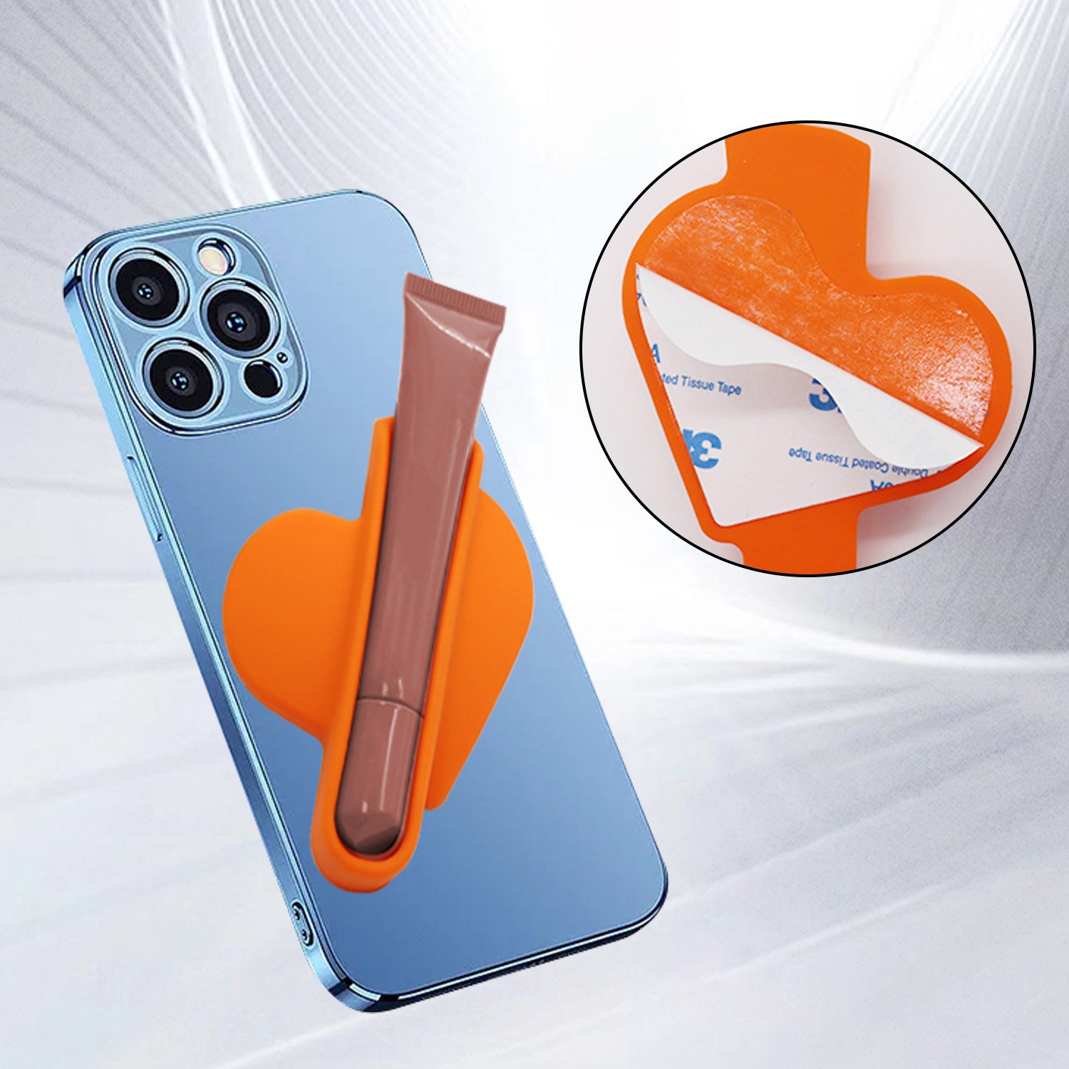 Private Model Silicone Lip Gloss Holder with Magnetic Adsorption for iPhone Lip Treatment Lipstick Cover for Mobile Phone Cases