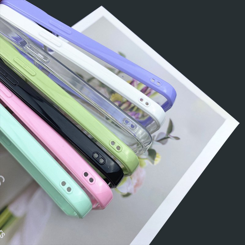 Fashion Acrylic color groove transparent phone case for iphone 11 14 15 16 promax 12 13 mini high quality DIY phone accessories