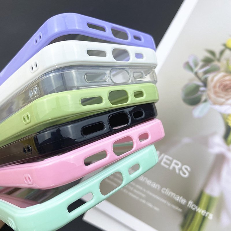 Fashion Acrylic color groove transparent phone case for iphone 11 14 15 16 promax 12 13 mini high quality DIY phone accessories