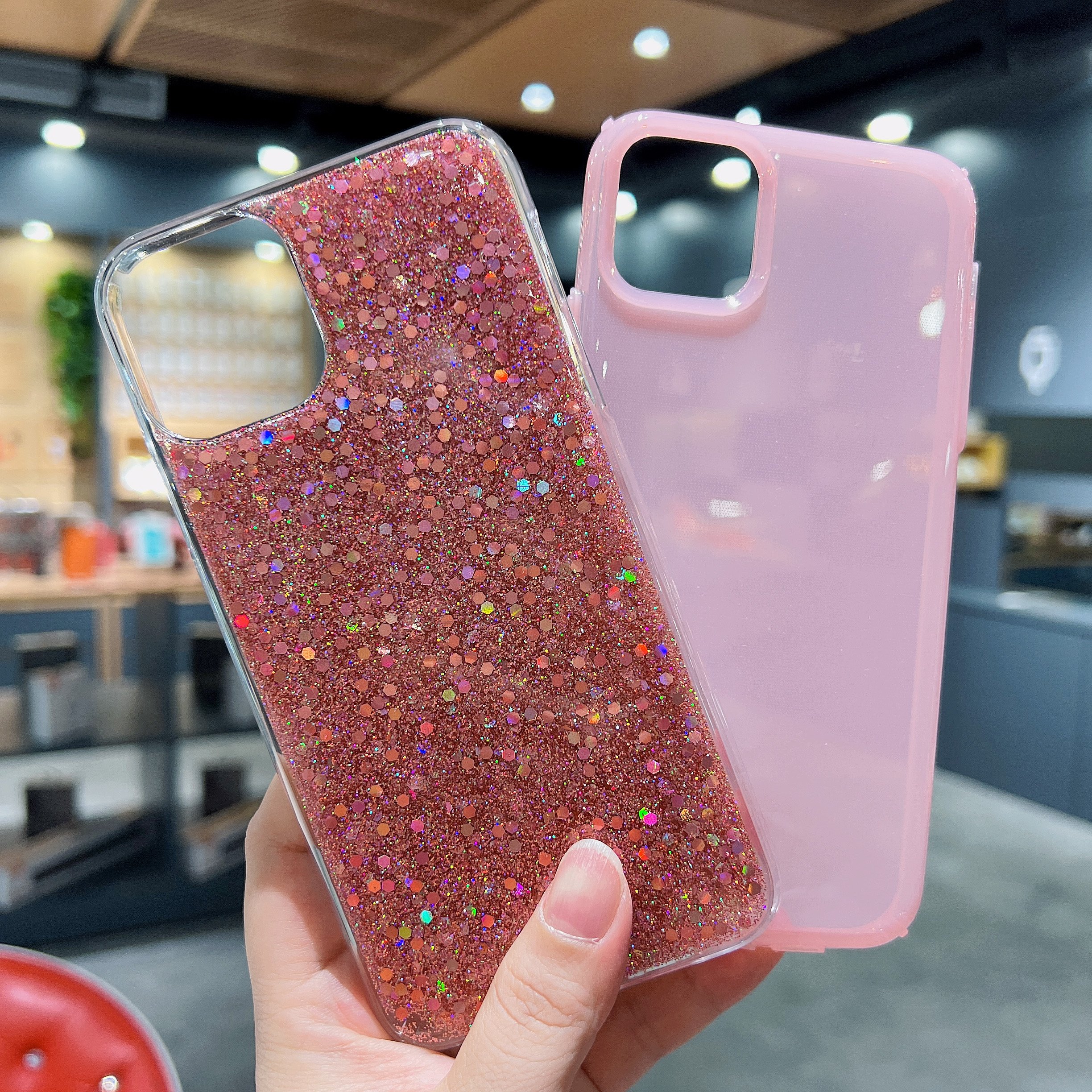 Mobile Phone Case for Samsung 23 Plus Accessories Glitter Fundas Brillo para Celular TPU + PC material 2 in 1 Design Protector