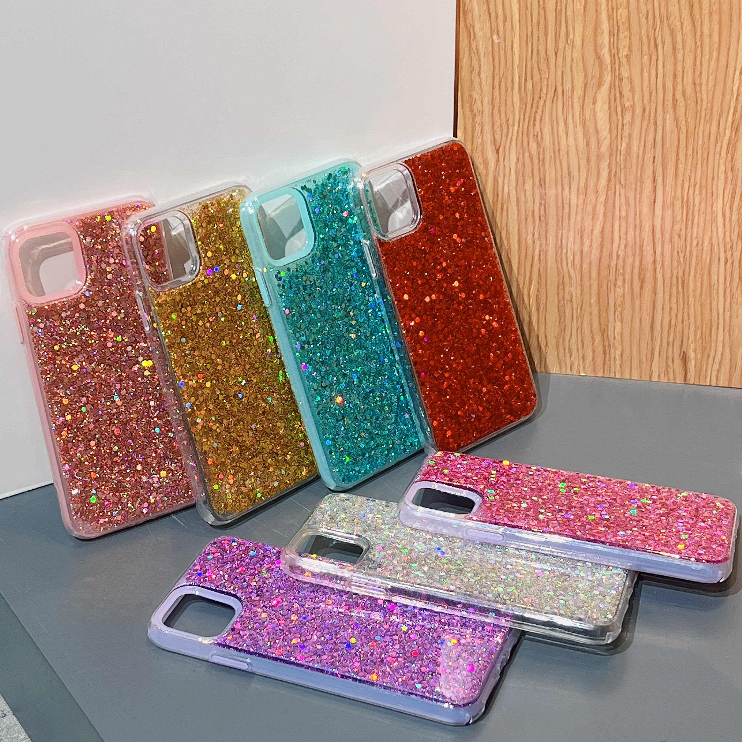 Mobile Phone Case for Samsung 23 Plus Accessories Glitter Fundas Brillo para Celular TPU + PC material 2 in 1 Design Protector