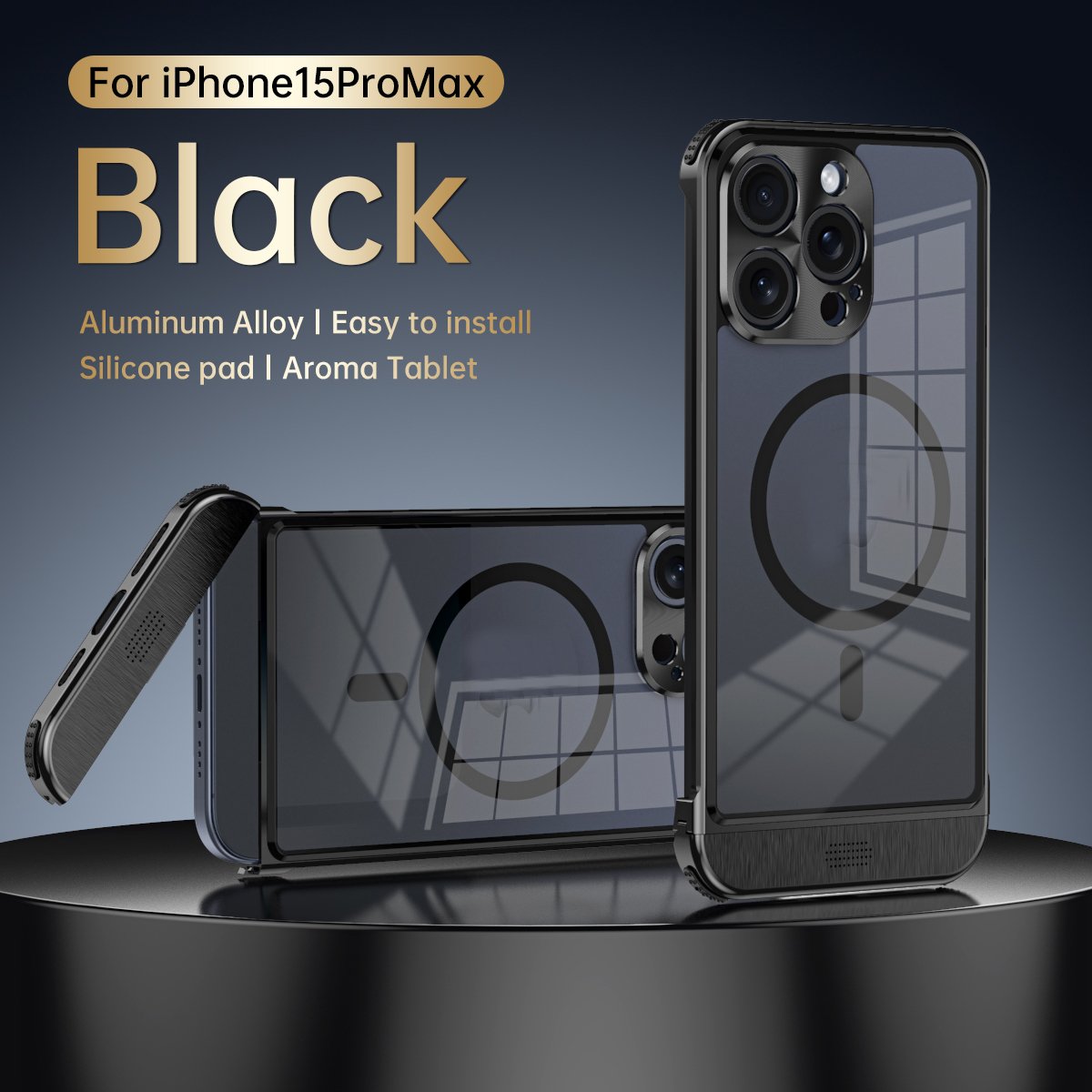 trendy product 2024 new arrival wireless charging camera protection aluminum glass mobile phone case for iphone 15 pro max 14 13