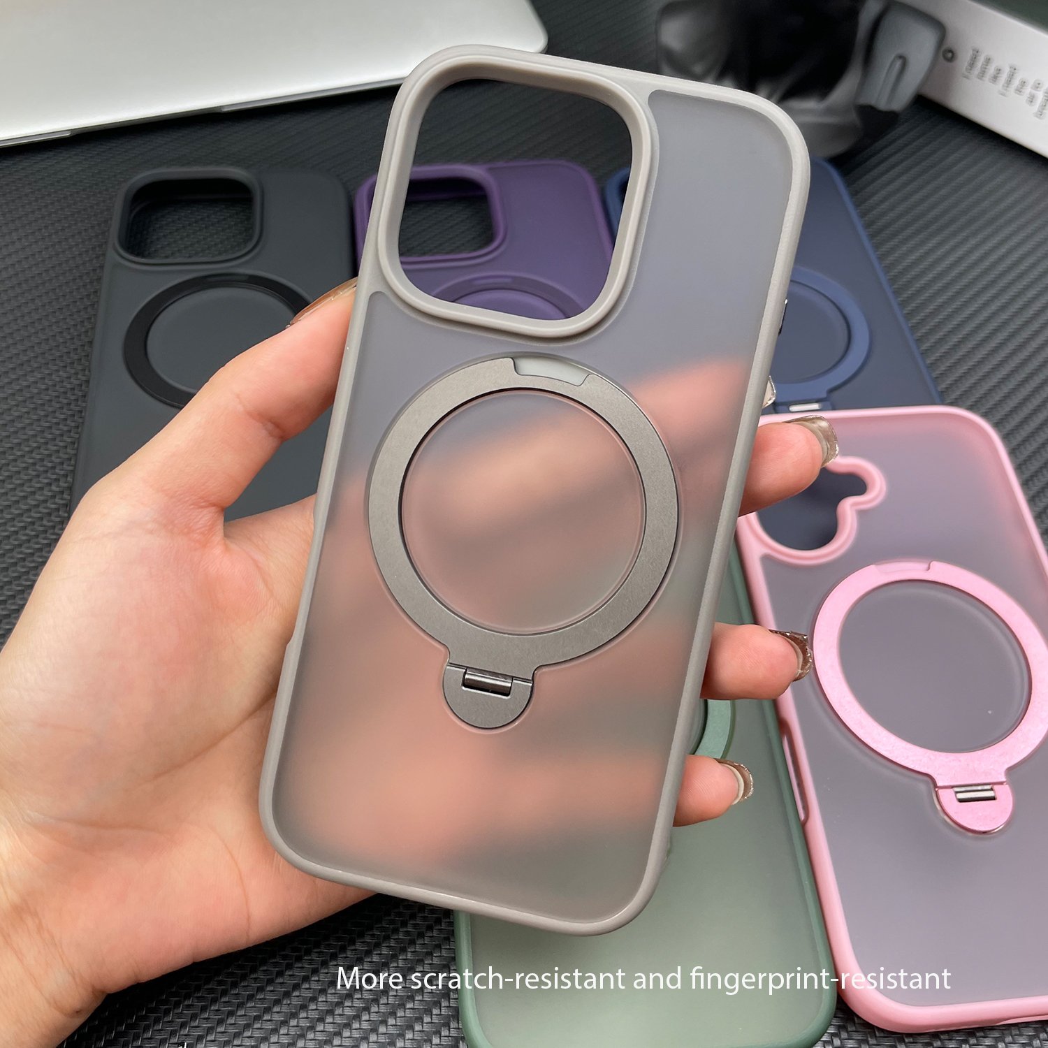 New 360 Rotatable Metallic Magnetic Stand High Quality Rubber Coated Shockproof Phone Cases For iPhone 16 15 14 13 Pro Max