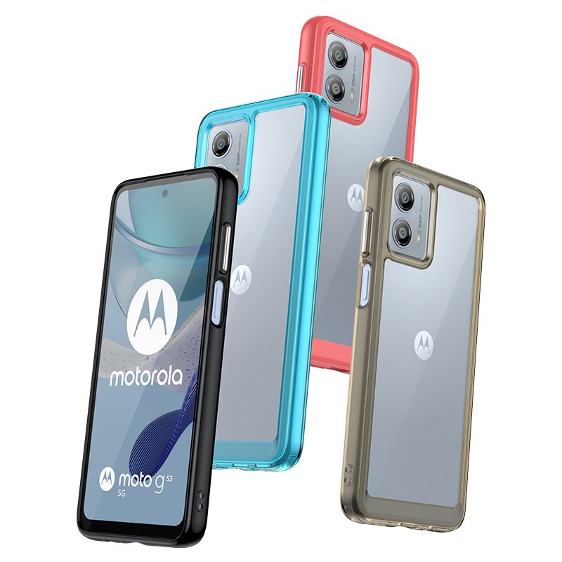 Luxury Transparent Candy Color Acrylic TPU Bumper Hybrid Clear Mobile Phone Case for Motorola Moto G53 2023 G13 G23 G73 Covers