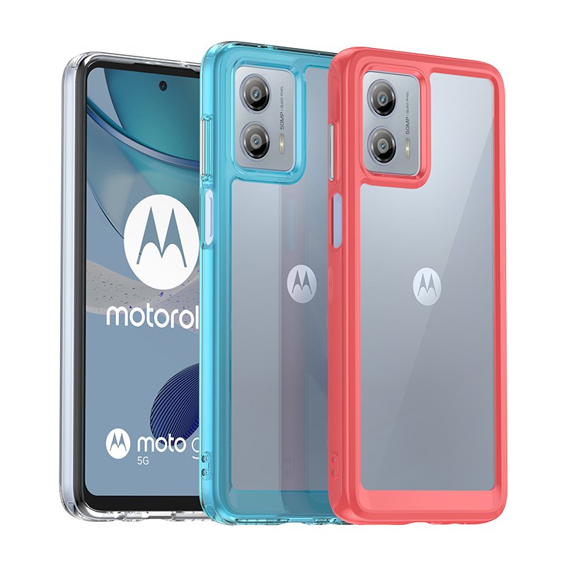 Luxury Transparent Candy Color Acrylic TPU Bumper Hybrid Clear Mobile Phone Case for Motorola Moto G53 2023 G13 G23 G73 Covers