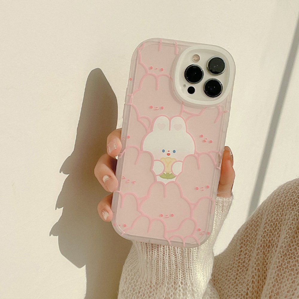 TPU+PC Protector Cover For iPhone 15 14 13 Pro Max Flower Color Printing Fashion Style Mobile Phone Case
