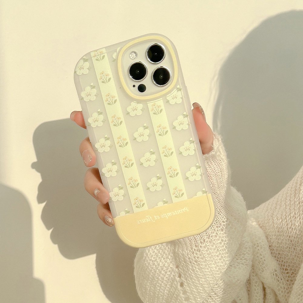 TPU+PC Protector Cover For iPhone 15 14 13 Pro Max Flower Color Printing Fashion Style Mobile Phone Case