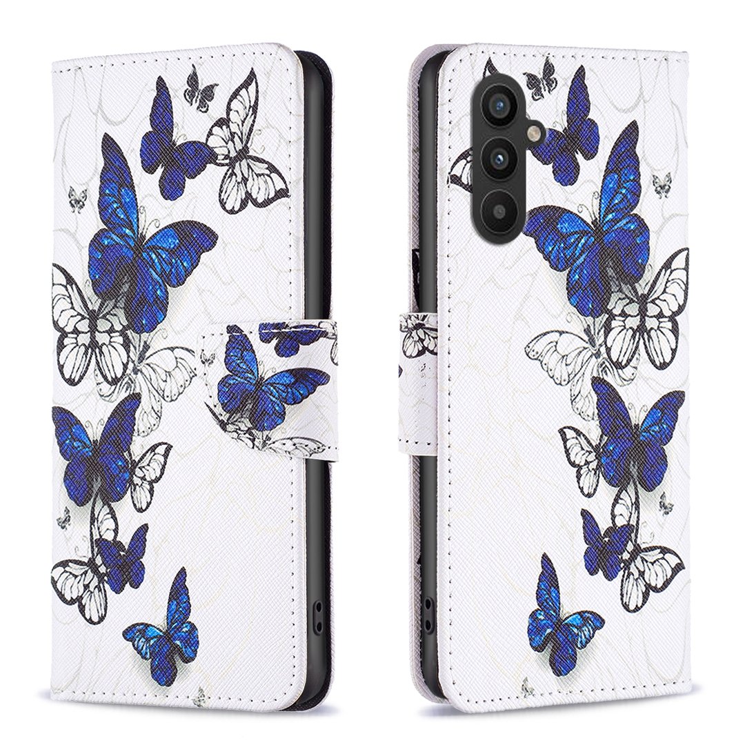pu leather flip wallet full UV print case for samsung A24 A34 A54 A74 A14 A04E M14 kickstand card slot case for iphone 14 13 12