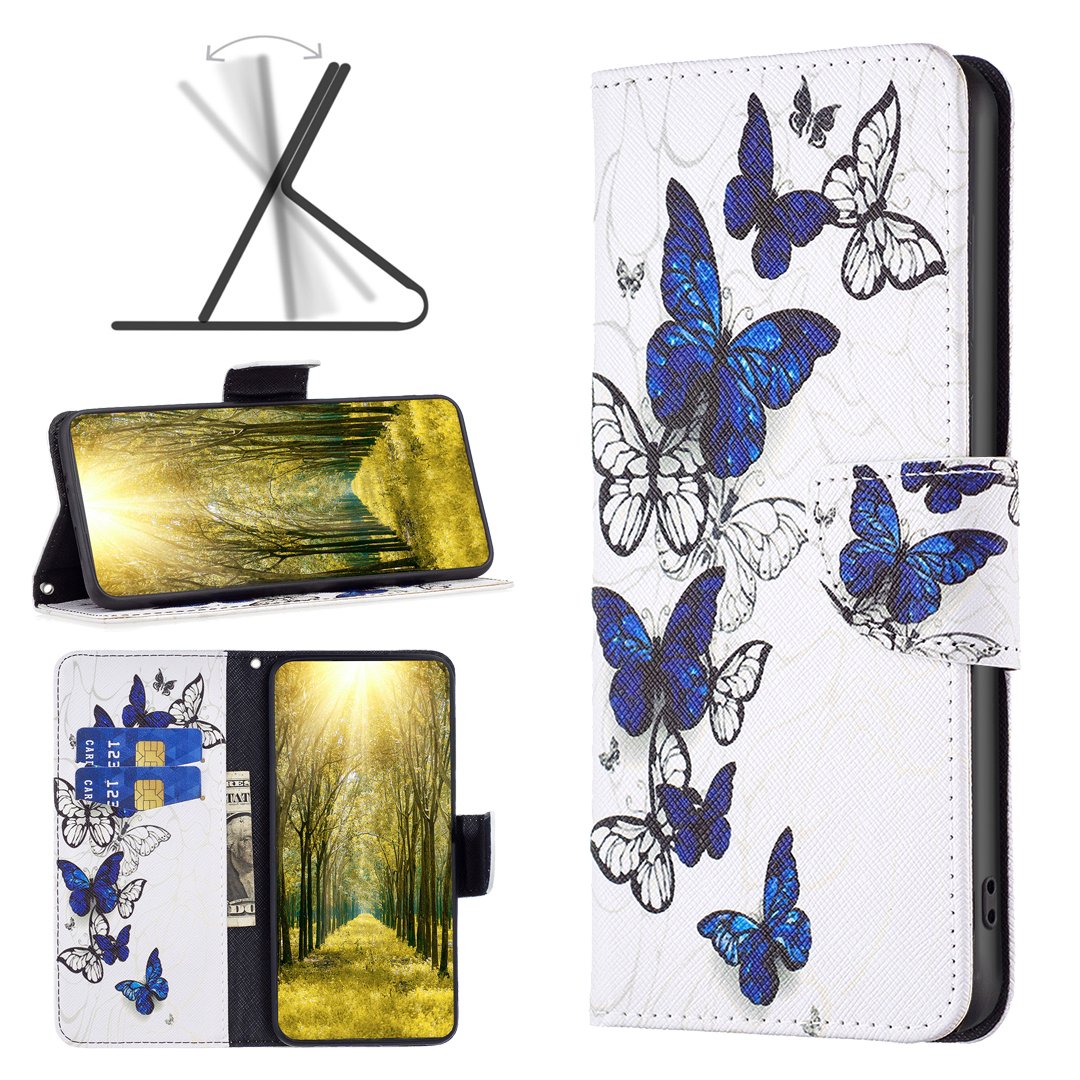 pu leather flip wallet full UV print case for samsung A24 A34 A54 A74 A14 A04E M14 kickstand card slot case for iphone 14 13 12