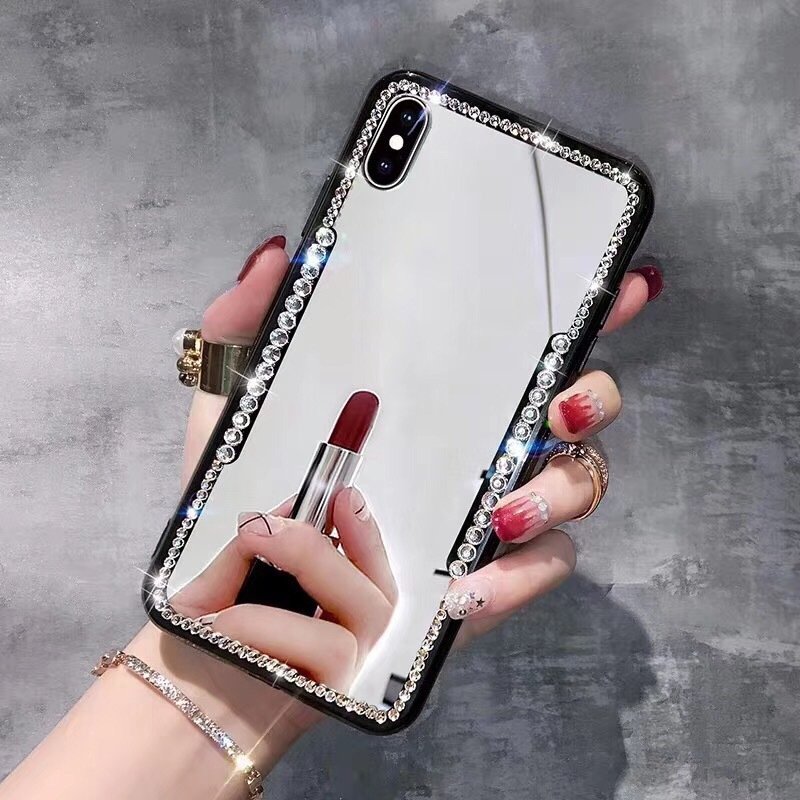 Luxury Glitter Shine Crystal Diamond Mirror Phone Case For Iphone 11 12 13 14 15 16 Pro Max Xr Xs Max 8 7 Girl Phone Cover
