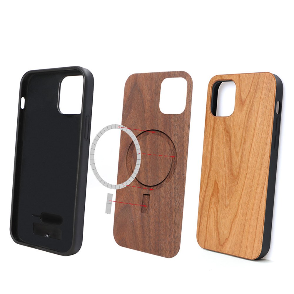 Anti-shock Wood Wholesale Cell Phone Case Magnetic Phone Cover for iPhone 13 Mini 13 14 Pro Max Phone Case