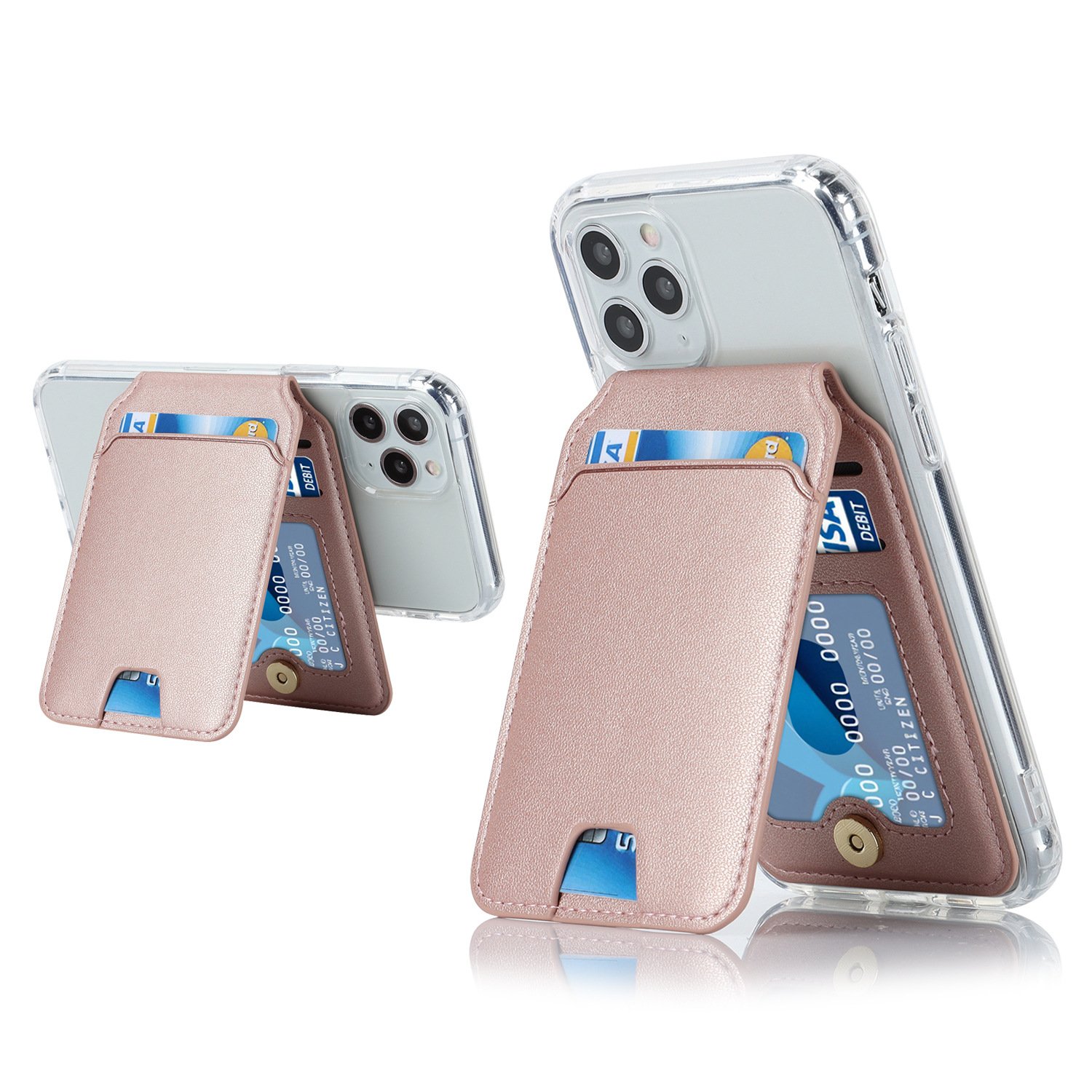 Magnetic Pu Leather Mobile Phone Case Card Pocket For Iphone Samsung Mobile Phone Credit Cards Wallet Holder