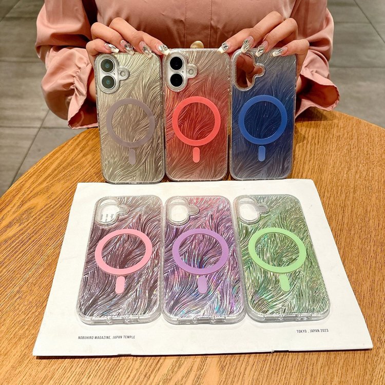 Luxury Cute Gradient Wireless Charge Magnetic Phone Cases For iPhone 16 16 Pro Max 15 14 13 12