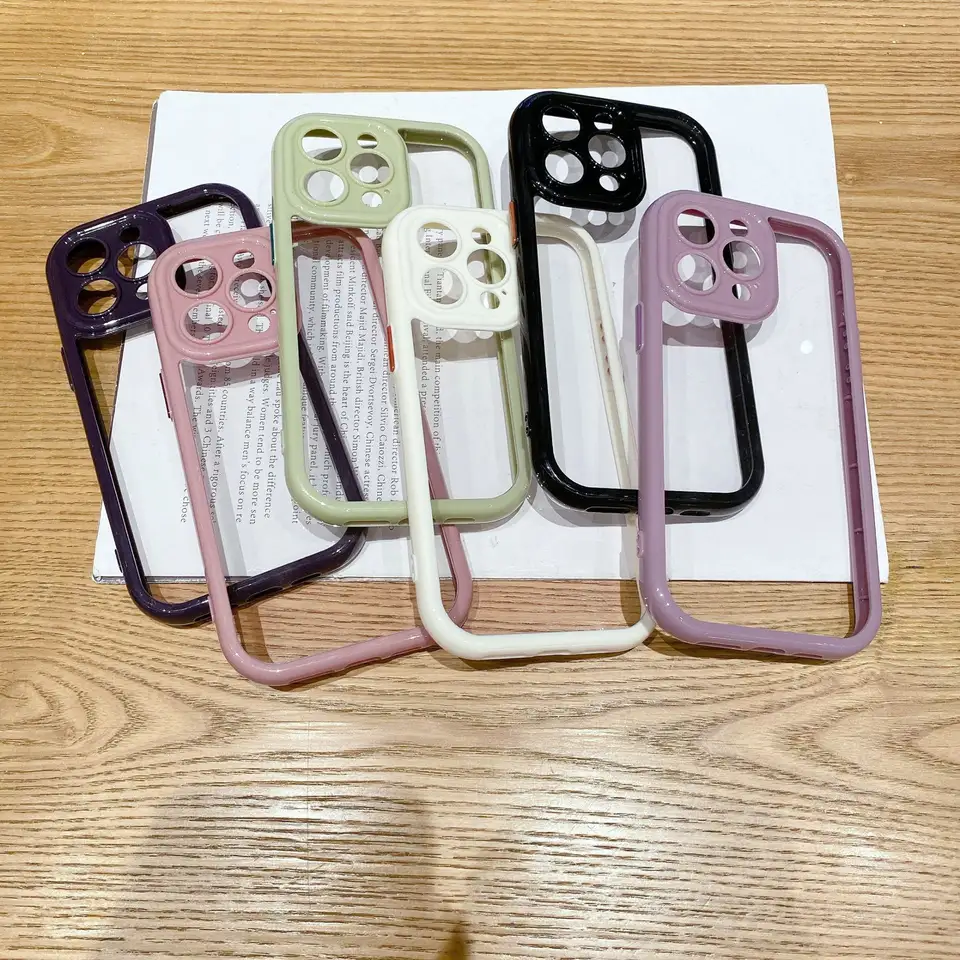 For iPhone 14 13 12 11 Anti Drop TPU Protective Cover For iPhone 15 New Arrival Glossy Cream Transparent Clear Mobile Phone Case