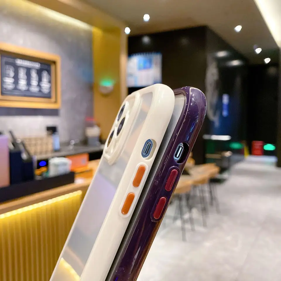 For iPhone 14 13 12 11 Anti Drop TPU Protective Cover For iPhone 15 New Arrival Glossy Cream Transparent Clear Mobile Phone Case