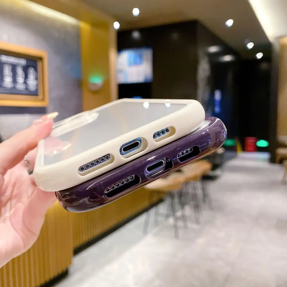 For iPhone 14 13 12 11 Anti Drop TPU Protective Cover For iPhone 15 New Arrival Glossy Cream Transparent Clear Mobile Phone Case