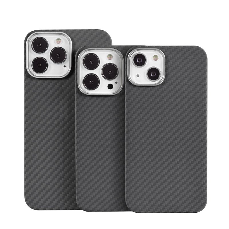 Carbon Fiber Texture Phone Cover Aramid Fiber Mobile Phone Case For Iphone 13 / mini / Pro / Pro max