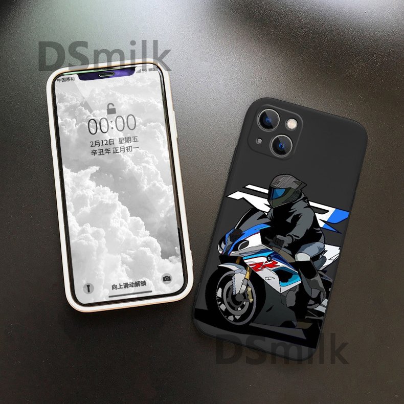 for iPhone 16 Motorcycle Phone Case for iPhone 15 14 13 Pro 12 11 Pro Xs X XR Max Silicone Cases Soft Cover