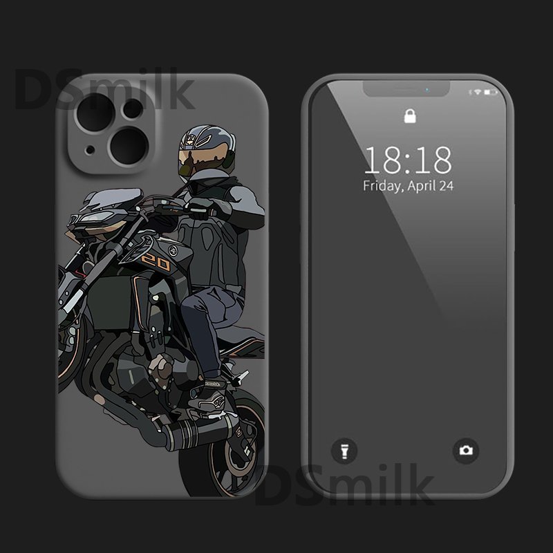 for iPhone 16 Motorcycle Phone Case for iPhone 15 14 13 Pro 12 11 Pro Xs X XR Max Silicone Cases Soft Cover