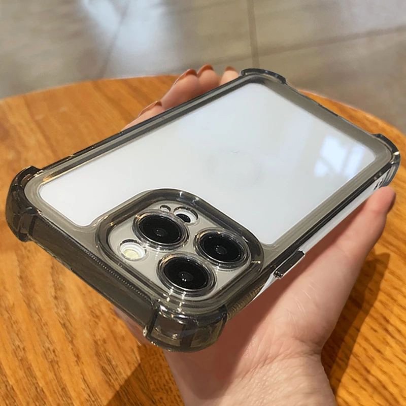 High Clear Four Corners Shockproof Phone Case For iPhone 16 15 14 13 12 11 Pro Max XS Max X XR Transparent Lens Protective Cover