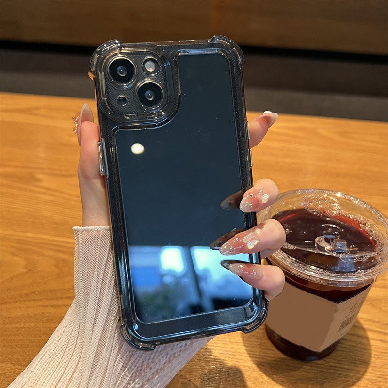 High Clear Four Corners Shockproof Phone Case For iPhone 16 15 14 13 12 11 Pro Max XS Max X XR Transparent Lens Protective Cover