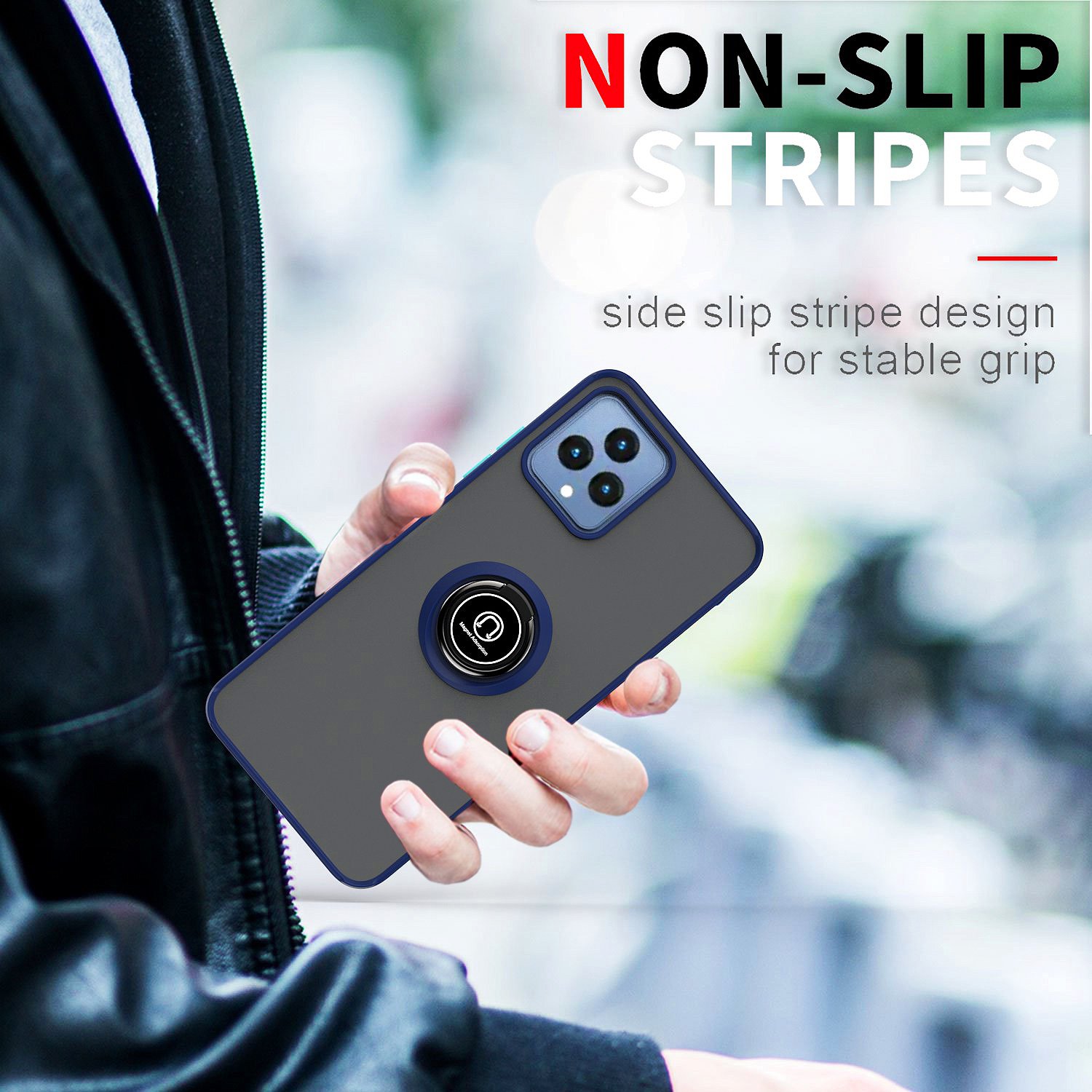 Slim Ring Kickstand Mobile Phone Cases For T-Mobile Revvl 7 Pro 5G 2024 Smoke Translucent Shockproof Back Cover